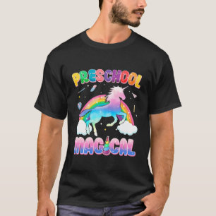 Kids Preschool Magical Unicorn Rainbow Back To Sch T-Shirt