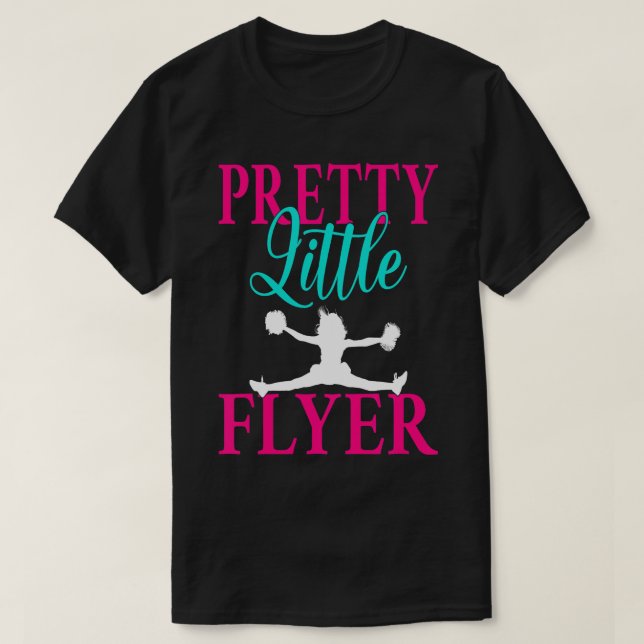 Kids Pretty Little Flyer Funny Cheerleading Cheerl T-Shirt (Design Front)