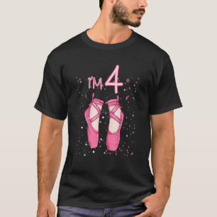 Kids Princess 4th Birthday I'm 4 Years Old Balleri T-Shirt