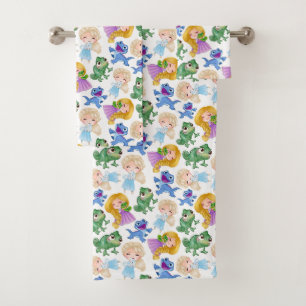 Kids Princess And Lizards Bath Towel Set