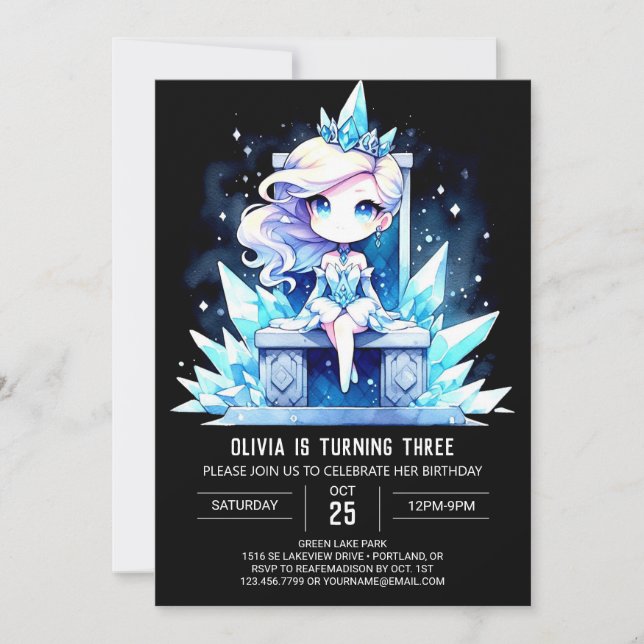 Kids Princess Birthday Invitation (Front)