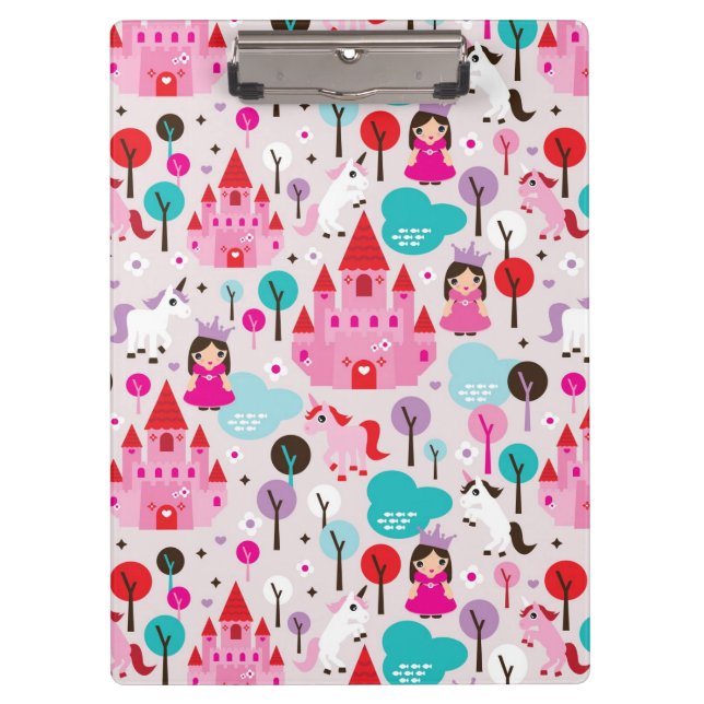 kids princess castle and unicorn clipboard (Front)