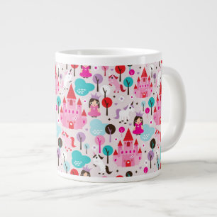 kids princess castle and unicorn large coffee mug