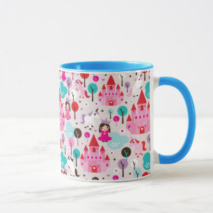 kids princess castle and unicorn mug
