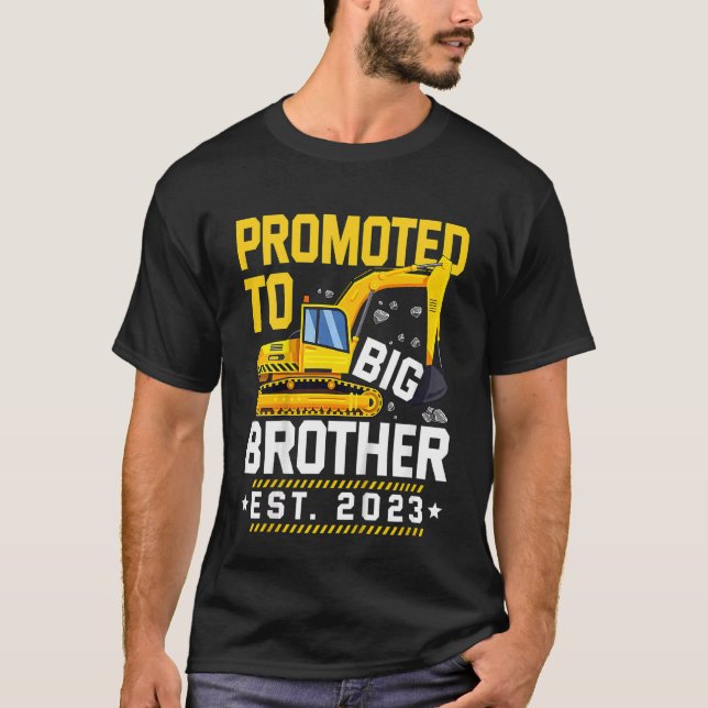Kids Promoted to Big Bro 2023 Levelled up to Big B T-Shirt (Front)