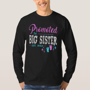 Kids Promoted To Big Sister 2023 Pregnancy Reveal T-Shirt