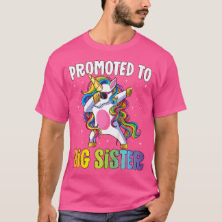 Kids Promoted To Big Sister Girls Dabbing Unicorn  T-Shirt