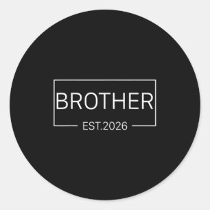 Kids Promoted To Brother Est 2026 New Bro Baby Ann Classic Round Sticker