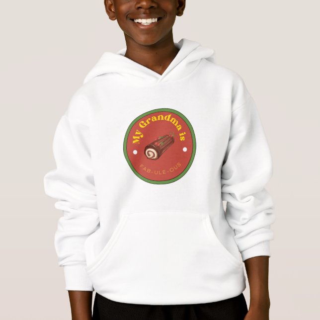 Kids' Pullover Hoodie- My Grandma is Fab-Ule-Ous (Front)