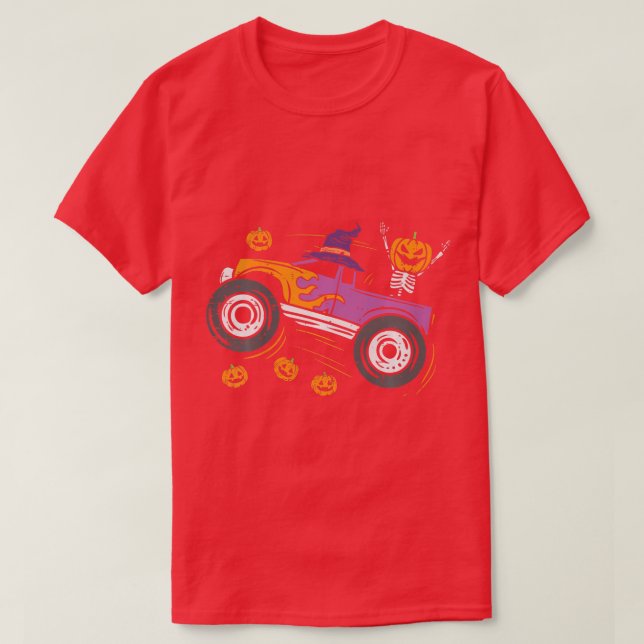 Kids Pumpkin Monster Truck Toddler Baby Boys Hallo T-Shirt (Design Front)