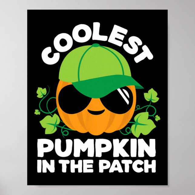 Kids Pumpkin Patch Boys Or Girls Fall Coolest Hall Poster (Front)