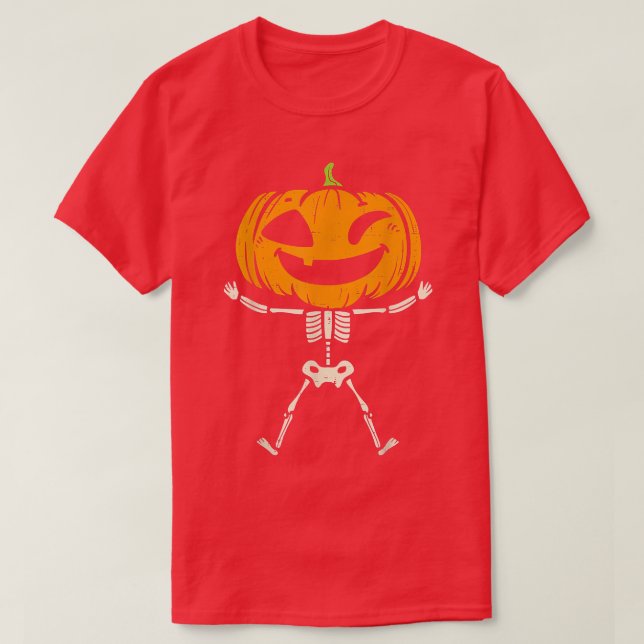 Kids Pumpkin Skeleton Cute Spooky Toddler Boys Hal T-Shirt (Design Front)