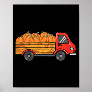 Kids Pumpkin Truck Lazy Halloween Costume Boys Gir Poster