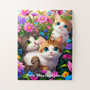 Kids Puppy and Kitten Garden Adventure Jigsaw Puzzle