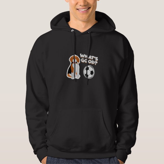 Kids Puppy Dog and Soccer Ball Graphic Hoodie (Front)