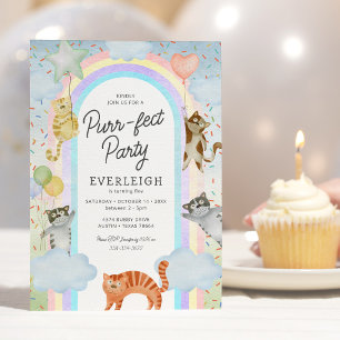 Kids Purfect Cats Birthday Invitation