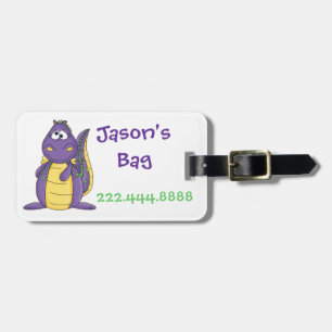 Kid's Purple Dragon Luggage Tag