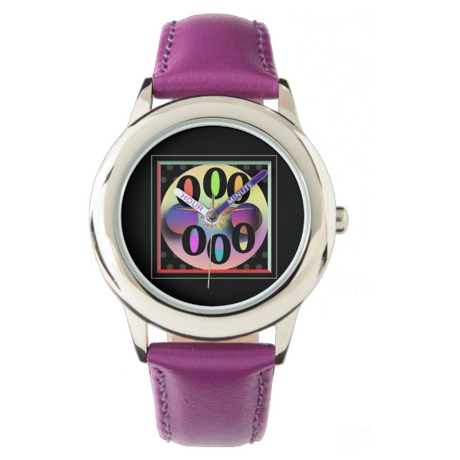 Kids Purple Glasses With Number 0   Watch (Front)