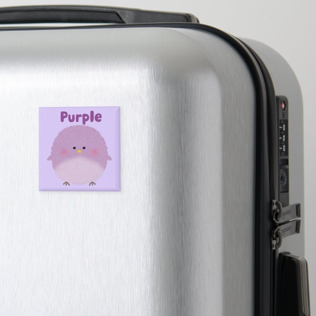 Kids Purple Puff Bird Magnet (In Situ (Luggage))