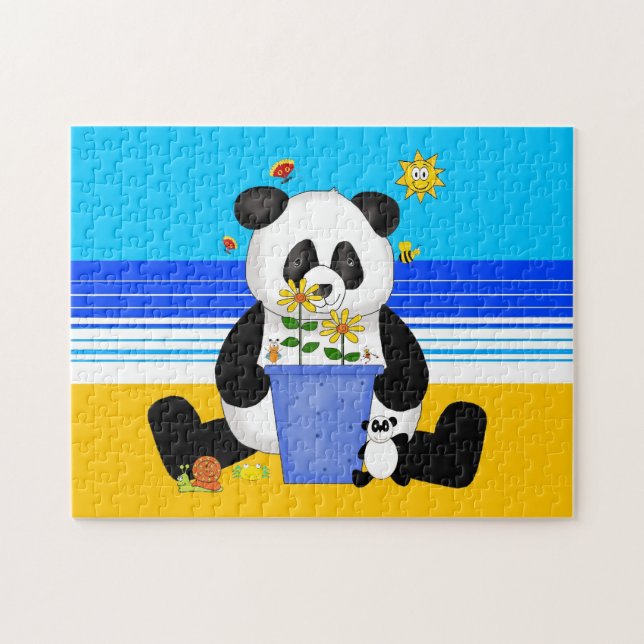 Kids Puzzle Panda At The Beach (Horizontal)