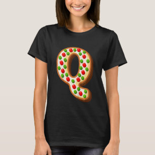 Kids  Q Cutest Capital Christmas Cookie Alphabet L T-Shirt
