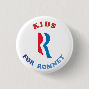 KIDS R FOR ROMNEY 3 CM ROUND BADGE