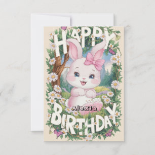 Kids Rabbit Bunny Digital Birthday Card
