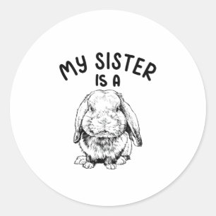Kids Rabbit Quote This Boy Loves Rabbits  Classic Round Sticker