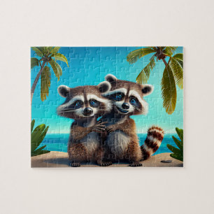 Kids Raccoons Jigsaw Puzzle - Tropical