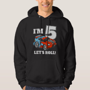 Kids Race Car 5th Birthday Boy 5 Five Year Old Boy Hoodie