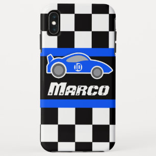 Kids racing blue sports car named ipod touch case
