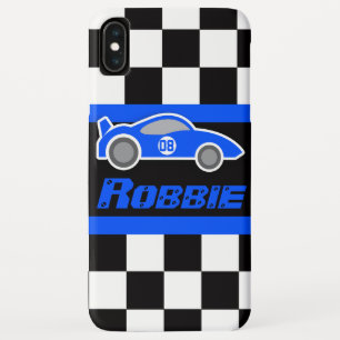 Kids racing blue sports car named ipod touch case