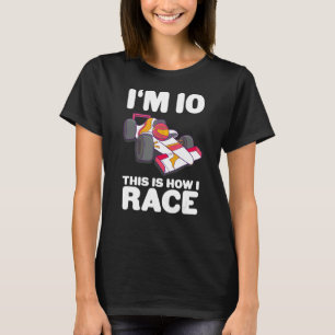 Kids Racing Car 10th Birthday 10 Ten Toddler Formu T-Shirt