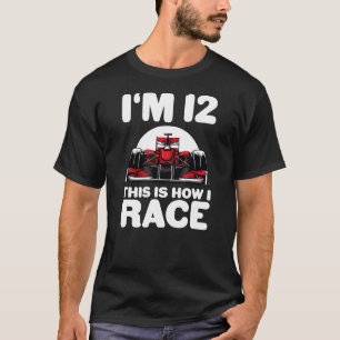 Kids Racing Car 12th Birthday 12 Twelve Toddler Fo T-Shirt