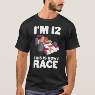 Kids Racing Car 12th Birthday 12 Twelve Toddler Fo T-Shirt