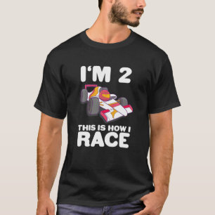 Kids Racing Car 2Nd Birthday 2 Two Toddler Formula T-Shirt