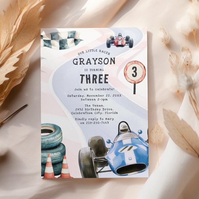 Kids Racing Car Themed Birthday Party Invitation (Creator Uploaded)