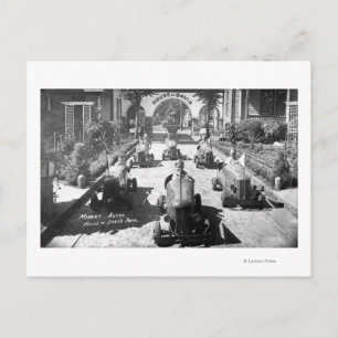 Kids Racing in Miniature Cars Postcard