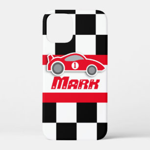 Kids racing red sports car named iphone case