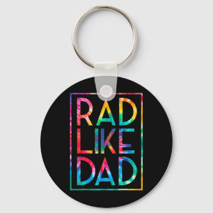 Kids Rad Like Dad Tie Dye Funny Fathers Day Toddle Key Ring