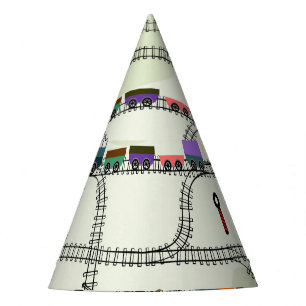 Kids Railway: Funny Seamless Pattern Party Hat