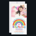 Kids Rainbow Birthday Custom Photo Invitation<br><div class="desc">Kids Rainbow Birthday Party Colourful Pretty Custom Photo Girls Invitation. You are invited to a colourful birthday party! Personalise this rainbow invitation with name, age and party details. Perfect for a rainbow themed birthday for a little girl. Upload a photo of the birthday girl for a personal touch. Red, orange,...</div>