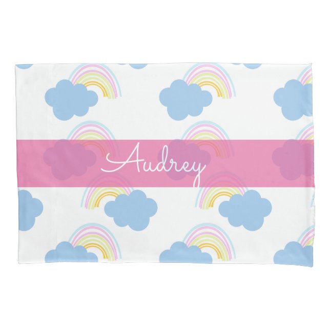 Kids Rainbow Cloud Doodle Pattern  Pillow Case (Front)