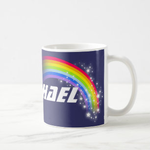 Kids rainbow navy custom name mug