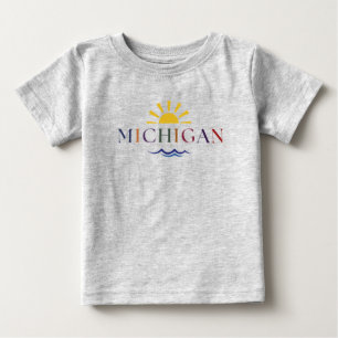 Kid's Rainbow text Michigan Tee
