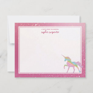 Kids Rainbow Unicorn Personalised Card