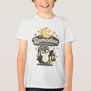 Kids Ramadan Adventure Penguin Graphic T-Shirt Tri-Blend Shirt