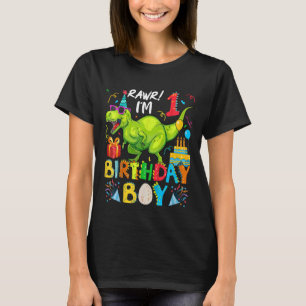 Kids Rawr I'm 1st Birthday Boy Dinosaur rex 1 Year T-Shirt