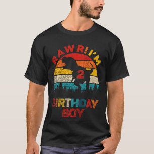 Kids Rawr Im 2 Dinosaur 2nd Birthday Boy Two Year  T-Shirt