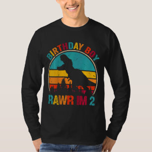 Kids Rawr I'm 2 Dinosaur Rex 2nd Birthday Boy 2 Ye T-Shirt